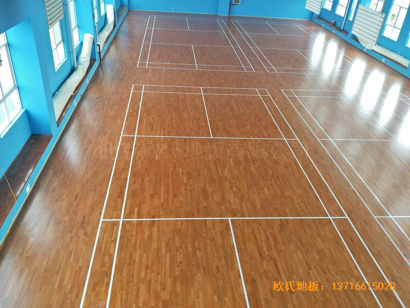 云南公安局小區(qū)羽毛球館體育地板施工案例4