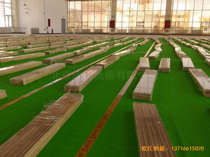 甘肅天水清水縣農業(yè)學院籃球館運動木地板鋪裝案例3